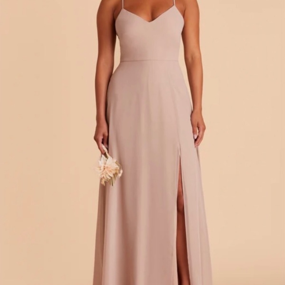 Taupe Bridesmaid Strap Dress